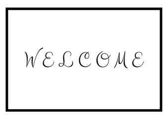 Digitally generated image of welcome text against white background
