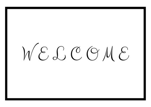 Digitally generated image of welcome text against white background