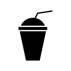 Milkshake icon on white background. Editable stroke. Design template vector
