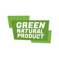 green natural product deluxe product tag sign design vector illustration