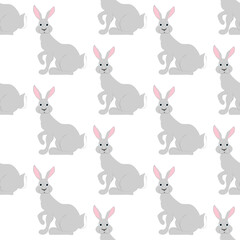 Rabbit cute animal vector illustration seamless pattern