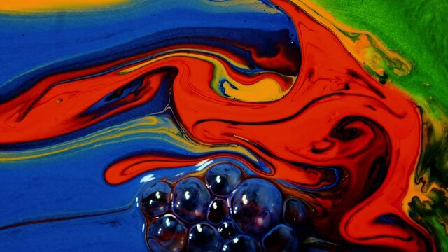 4K footage, Abstract  ink painting background, Mixture of acrylic paints,    marble abstract fluid art pattern, Luxury colors Slow motion shot, 4K Footage Inkscapes concept, ink