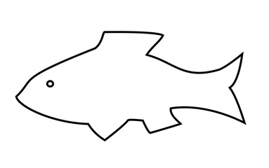 Graphic image of a fish outline on a white background