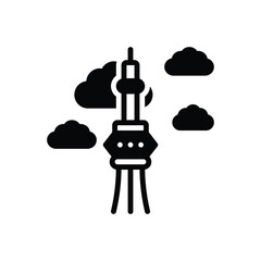 Black solid icon for toronto
