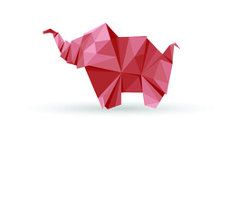 Elephant Origami Polygon Art