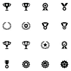 Prize award icons set vector graphic illustration