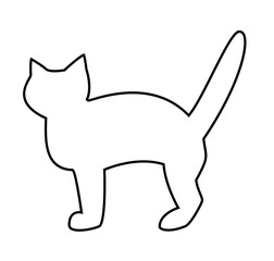 Graphic image of a cat with its tail raised up