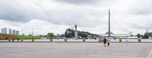 Citizens walk on Victory Square