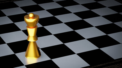 Gold chess battle,Chess victory,chess concept,3d illustration 3d rendering