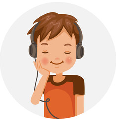 Boy hearing. Boy use headphones. Kid use headphones listen. Kid’s Headphones.