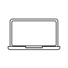 laptop computer icon over white background,