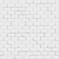 White brick wall seamless background texture realistic surface