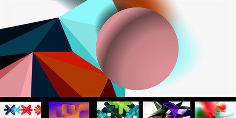Obraz premium Set of vector geometric posters and backgrounds