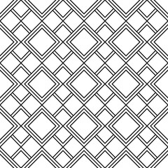 Seamless of diagonal square of pattern. Design lines black on white. Design print for illustration, texture, wallpaper, background.