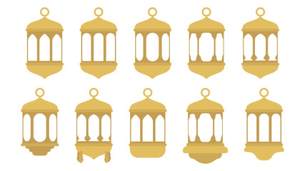 Set of ramadan lantern, collection of happy ramadan lantern decoration flat style design vector illustration © Hunia Studio