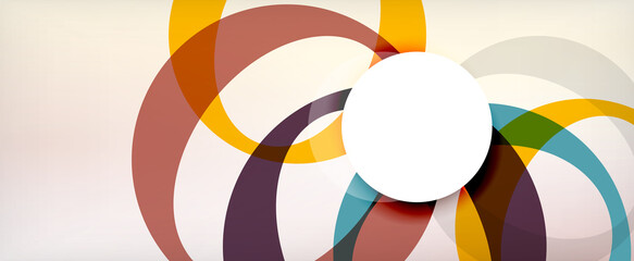 Ring geometric shapes, o letter repetition wallpaper. Abstract background for business or technology presentations, internet posters or web brochure covers