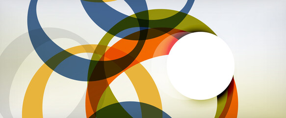 Obraz premium Ring geometric shapes, o letter repetition wallpaper. Abstract background for business or technology presentations, internet posters or web brochure covers