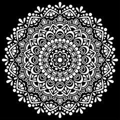 White mandala on black Pattern Stencil Doodles  Sketch Good mood