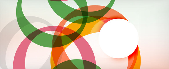 Obraz premium Ring geometric shapes, o letter repetition wallpaper. Abstract background for business or technology presentations, internet posters or web brochure covers