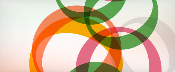 Ring geometric shapes, o letter repetition wallpaper. Abstract background for business or technology presentations, internet posters or web brochure covers