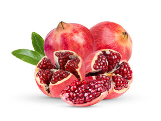 Pomegranate on white background