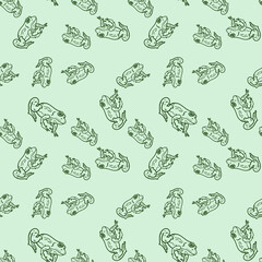 Seamless pattern of frogs in vector