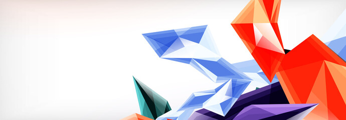 Vector 3d triangles and pyramids abstract background for business or technology presentations, internet posters or web brochure covers