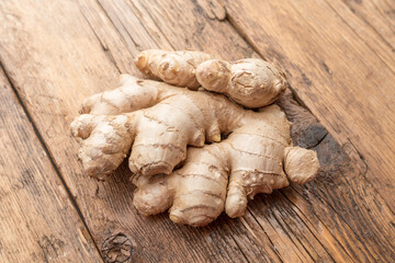 Healthy ginger root close up