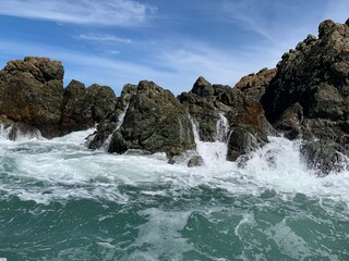 waves on the rocks