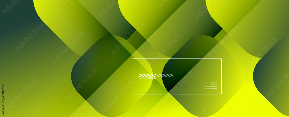 Poster Square shapes composition geometric abstract background. 3D shadow effects and fluid gradients. Modern overlapping forms