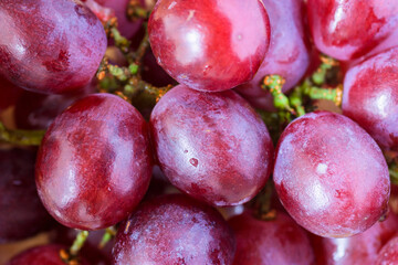 Close up of red grapes