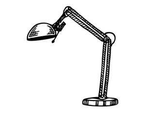 Lamp sketch vector illustration. Table lamp vector sketch icon isolated on background. Hand drawn Table lamp.