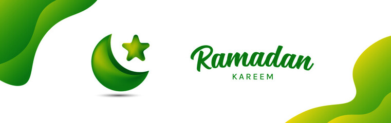 Ramadan Kareem with 3d moon and stars
