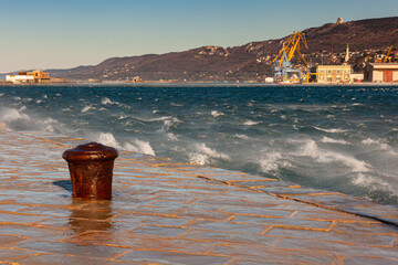 View of the Bora wind, Trieste