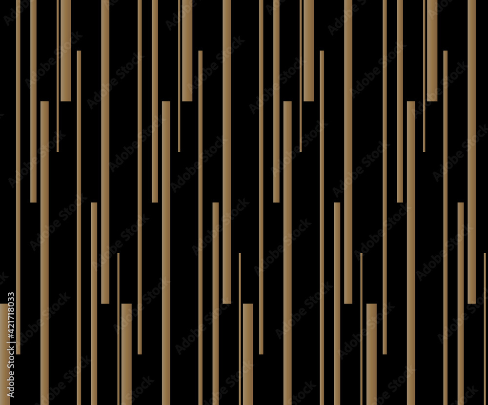 Aufkleber abstract of vertical linepattern. design random stripe gold on black background. design print for il