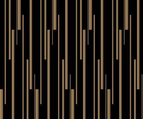 Abstract of vertical linepattern. Design random stripe gold on black background. Design print for illustration, texture, textile, wallpaper, background.