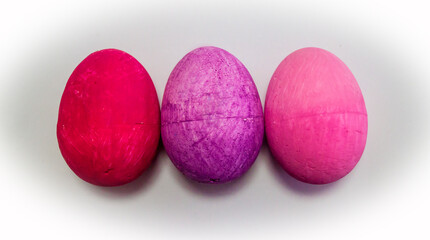 Set of easter eggs of different colors