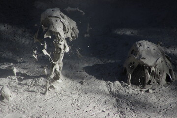 boiling volcanic mud pool 