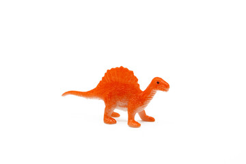 Isolated photos of plastic toy dinosaurs