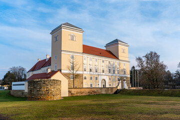 Fototapeta na wymiar Wolkersdorf Castle in Lower Austria during springtime. Famous place and landmark in the Weinviertel region.