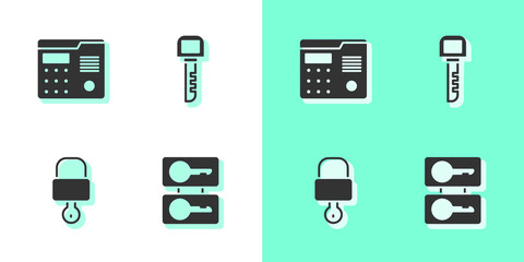Set Casting keys, House intercom system, Lock and and Key icon. Vector