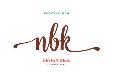 NBK lettering logo is simple, easy to understand and authoritative - obrazy, fototapety, plakaty