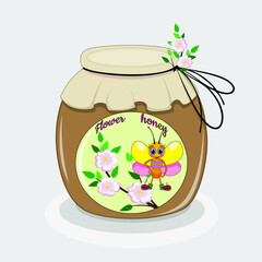 jar of flower honey