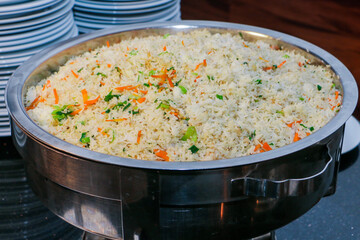 vegetable egg fried rice with wedding food