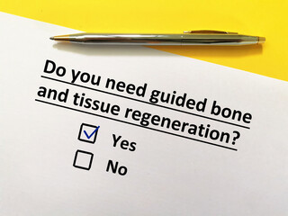 Questionnaire about dental procedure