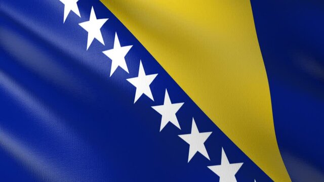 Flag of The Bosnia and Herzegovina. Flag's footages are rendered in real 3D software. Perfect for TV, Movies, social, HUD, presentations, webs etc.