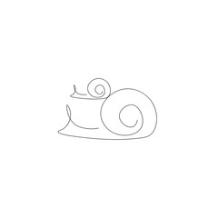 Snails animal line drawing, vector illustration