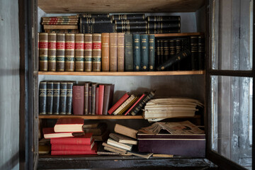 old books in library