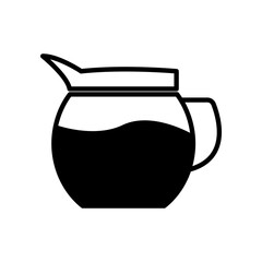 Coffee teapot icon on white background. Editable stroke. Design template vector