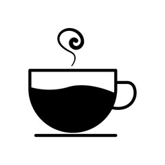 Coffee cup icon on white background. Editable stroke. Design template vector